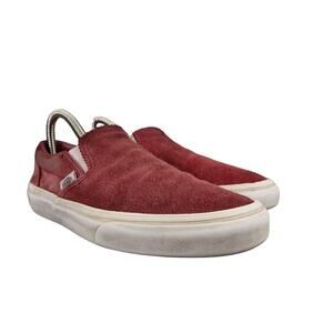 Vans Shoes Womens 6.5 Sneakers Classic Slip On Leather Skate Casual Active Red